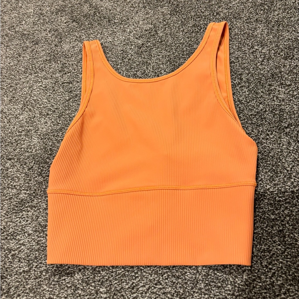 Lululemon Orange Ribbed Crop Top (6)